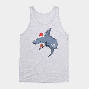 Santa Shark With Xmas Lights Sharkmas Christmas Tank Top